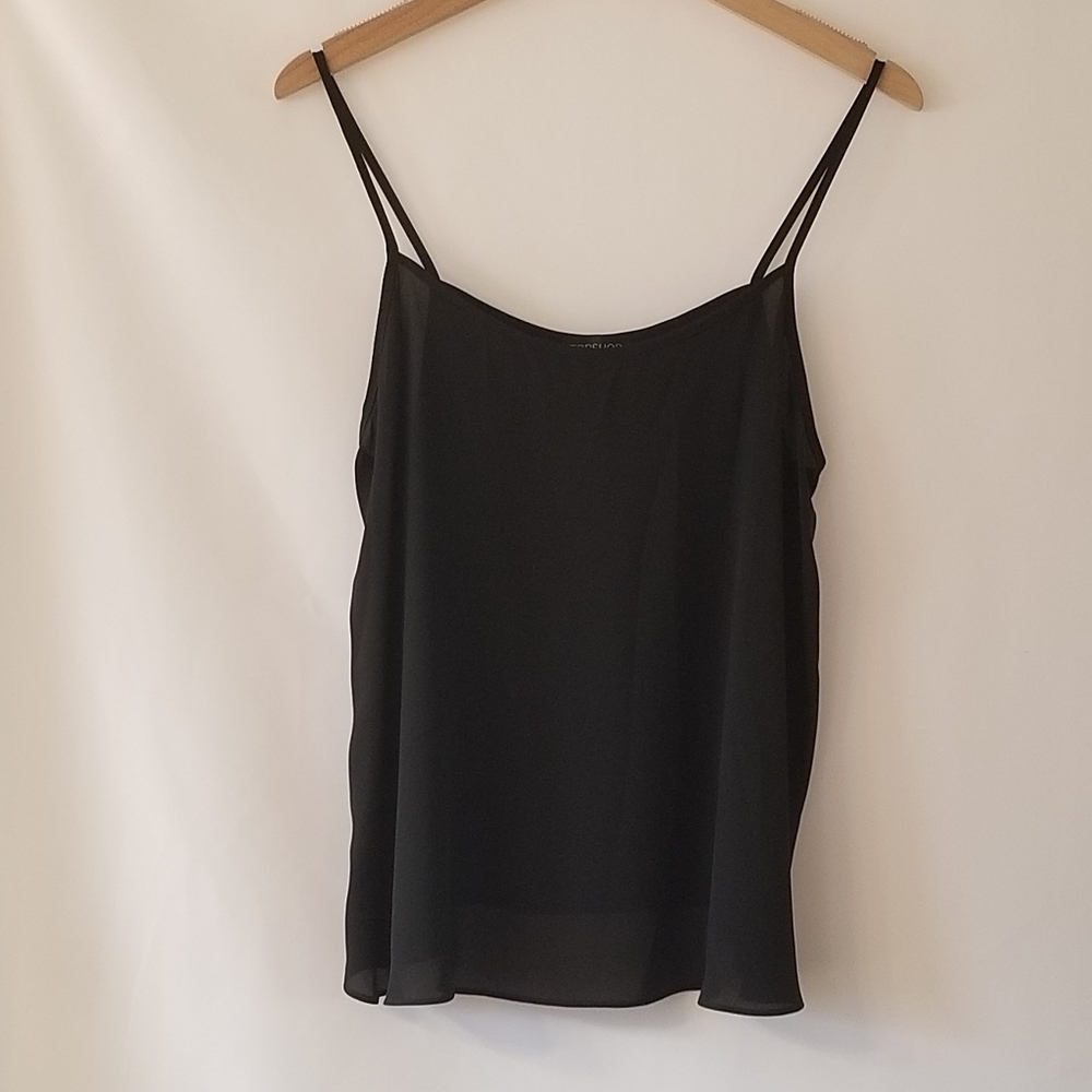 Topshop Spaghetti Strap Camisole - Basic Black - image 1